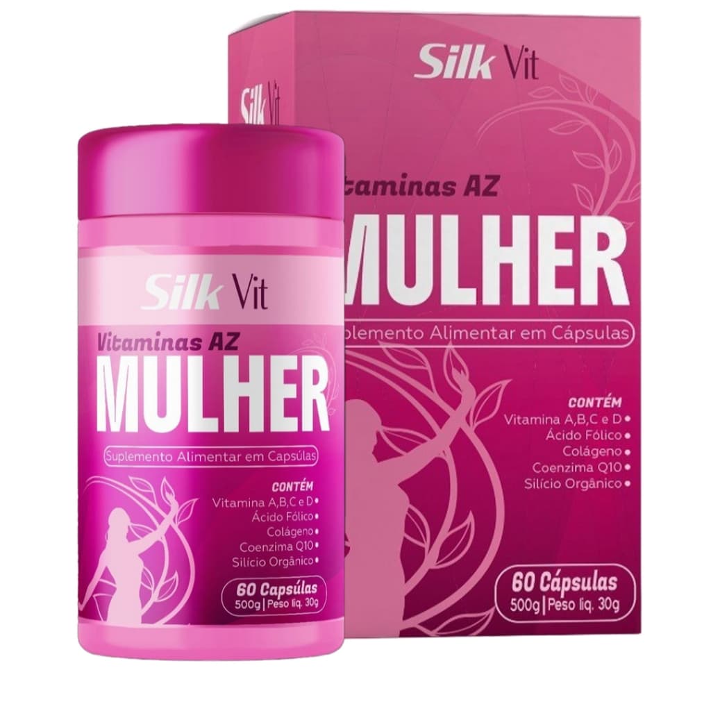 Vitaminas AZ Mulher + Colágeno + COENZIMA Q10 60cáps Silk Vit