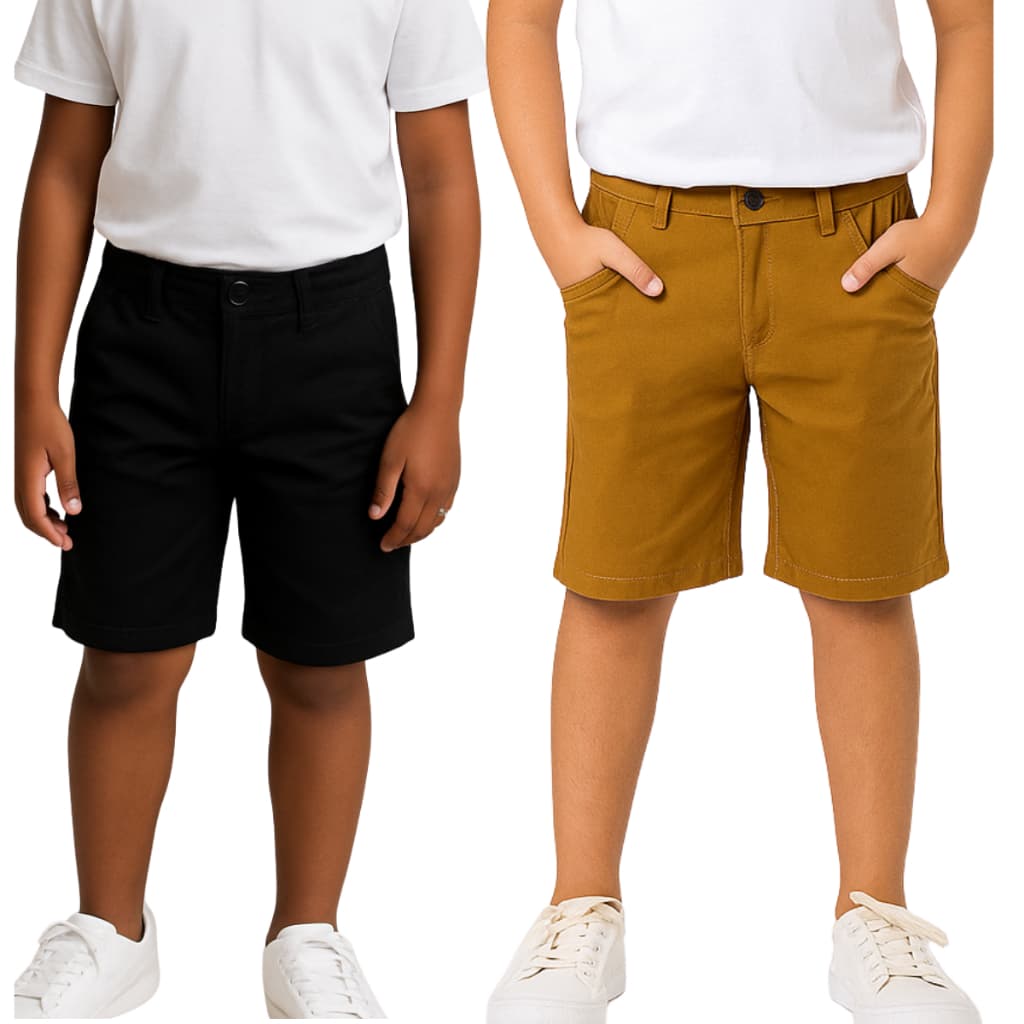 Kit 2 bermudas jeans masculina e short sarja infantil