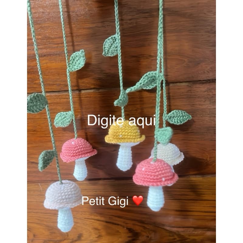 Móbile Cogumelo Amigurumi (monte seu móbile )
