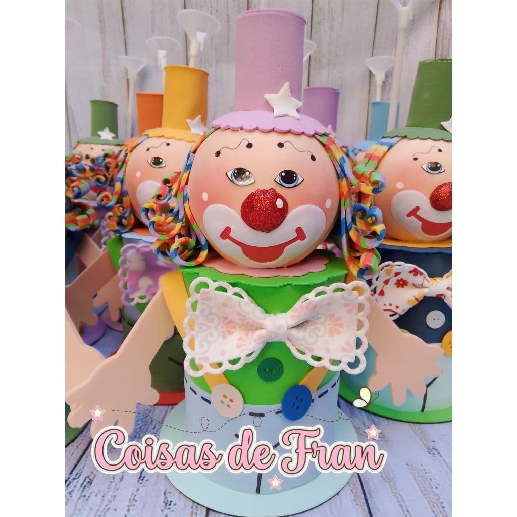 10 Centros de Mesa Palhaço- centro de mesa, lembrancinha, palhaço, palhacinhos, aniversário infantil