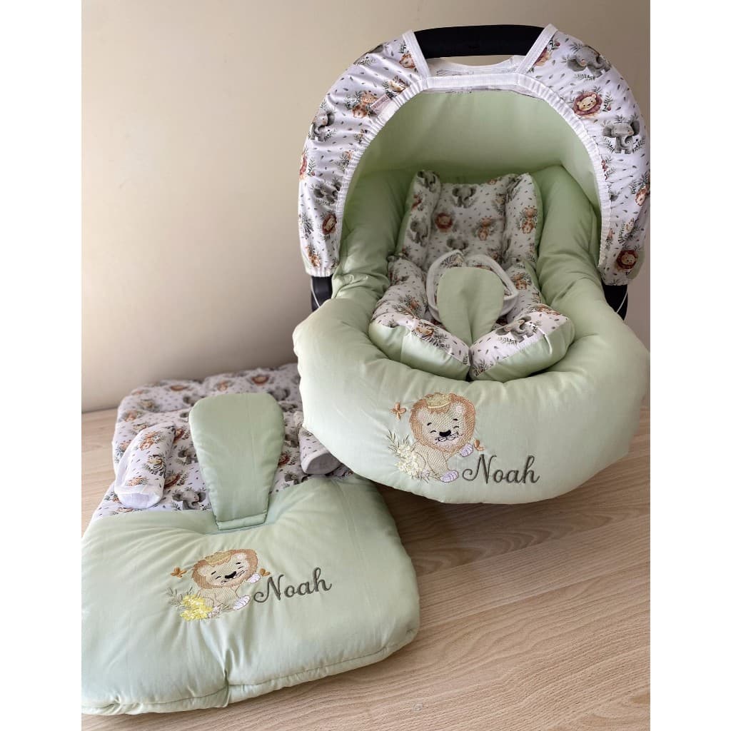kit capa  de bebê conforto com redutor e colchonete de carrinho