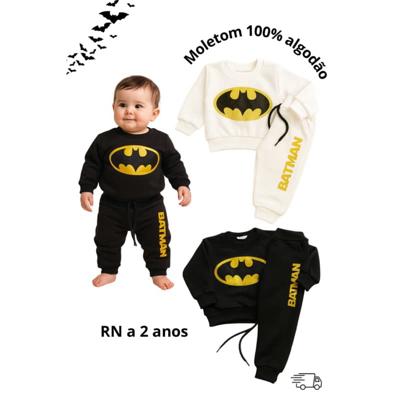Conjunto de moletom menino quentinho 100% algodão RN a 2anos
