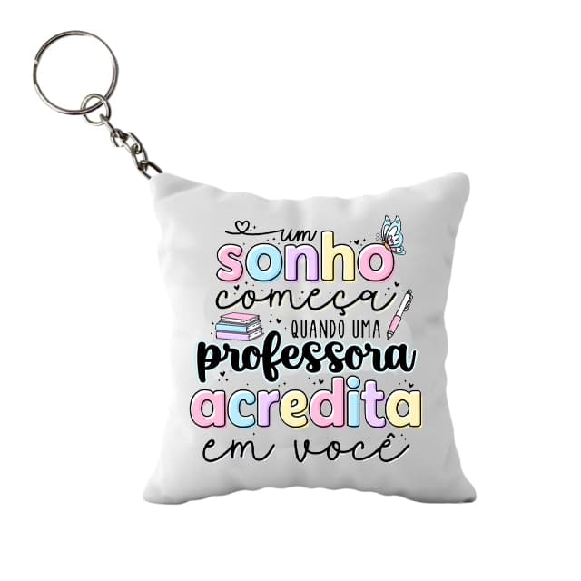 Kit Almochaveiros Dia dos Professores Chaveiro Almofada Lembrancinha 10 unidades
