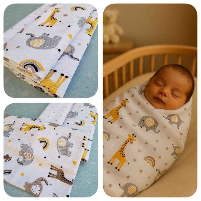 Kit Bebê Cueiro 3 Peças Flanelado100% Algodão 50cm x 80cm Chá Maternidade