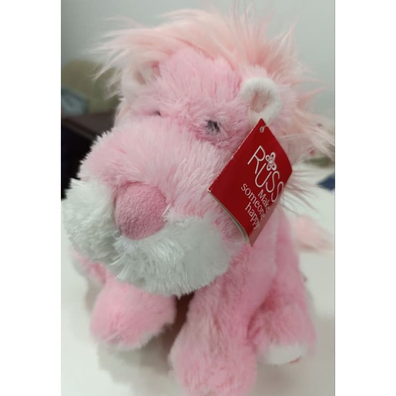 Leão rosa de pelúcia Russ Make Someone Happy Novo