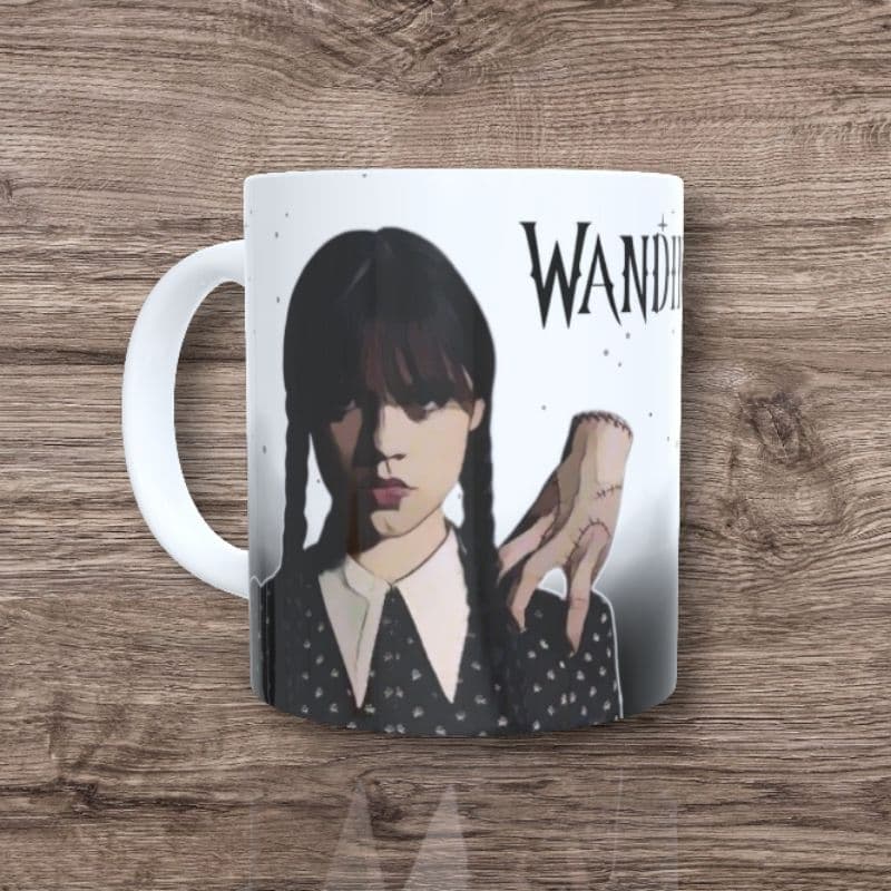 Caneca Personalizada Estilo Wandinha | Presente Criativo Geek | Caneca Wandinha