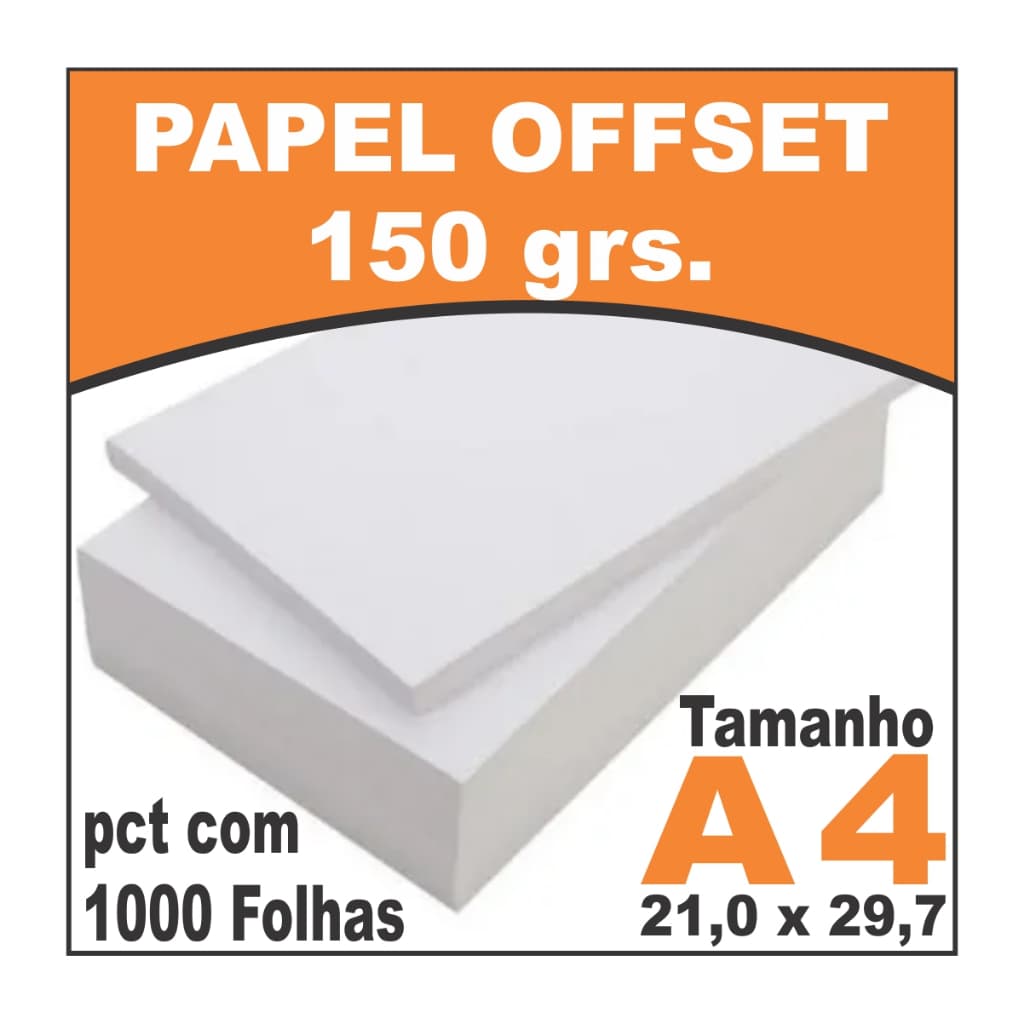 Papel Cartão Offset 150 Gramas 1000 Folhas no Tamanho A4
