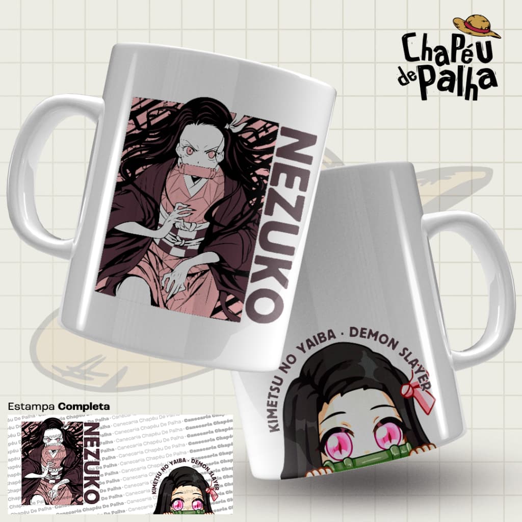 Caneca Demon Slayer Porcelana 325ml – Anime Kimetsu no Yaiba – Presente Otaku - Nezuko