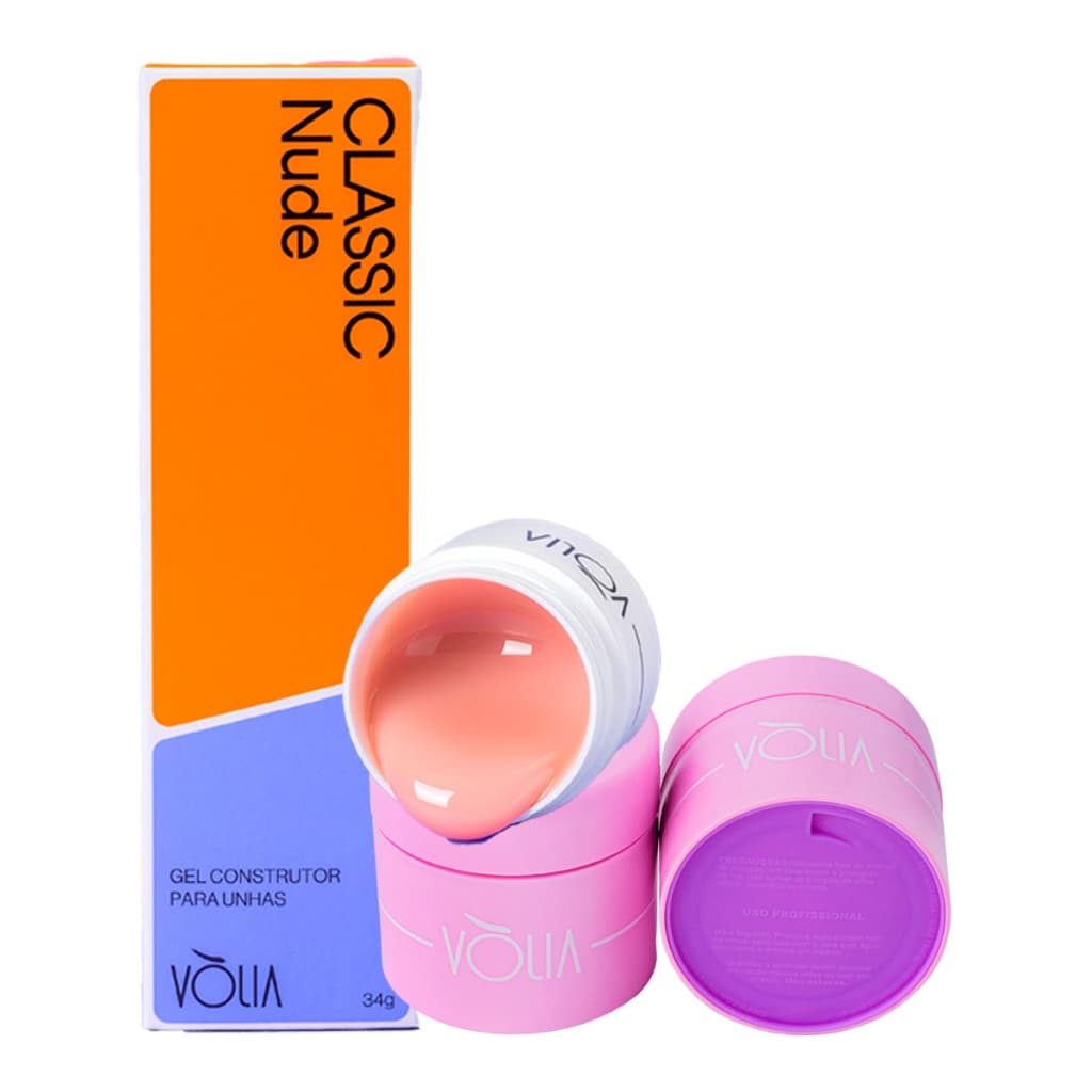 Volia - Gel De Unha Sachê 34g Clear Nude Cover + Pote Frasco