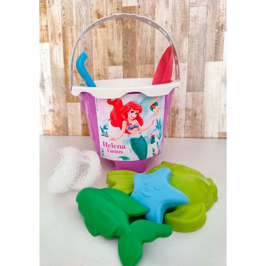 Kit Balde de Praia Personalizado - Sereia Ariel