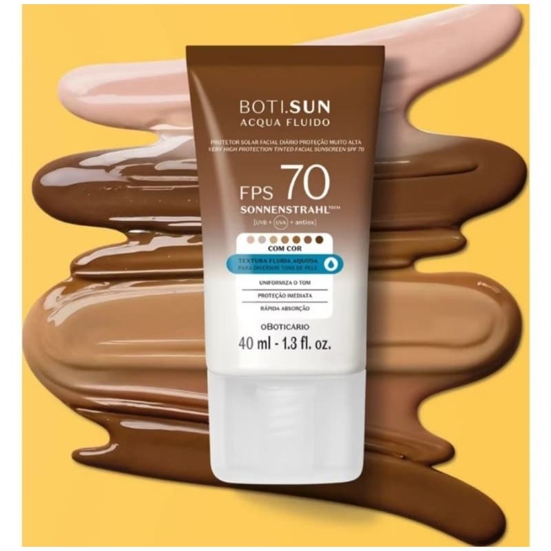 Protetor Solar Facial Com Cor FPS70 Boti.Sun 40ml