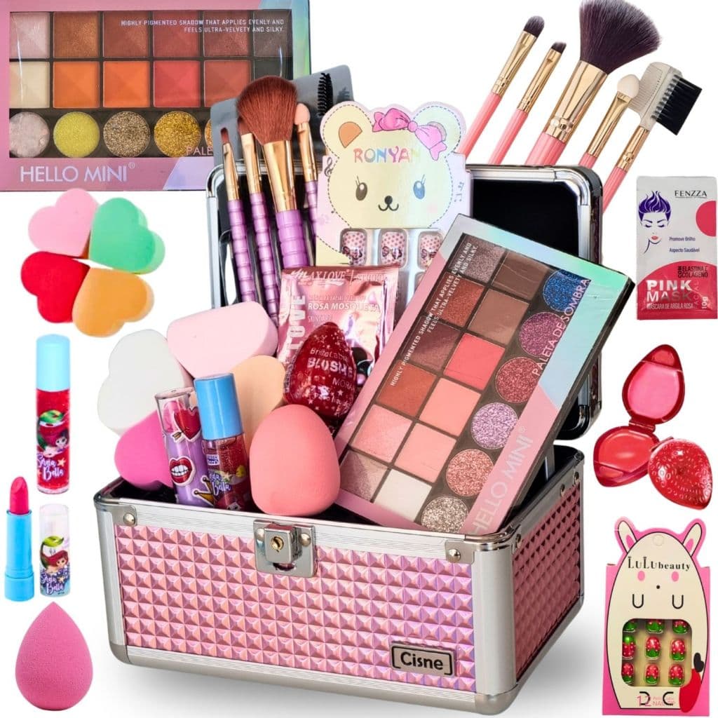 Maleta De Maquiagem Completa Infantil Princesinha C/ Unhas