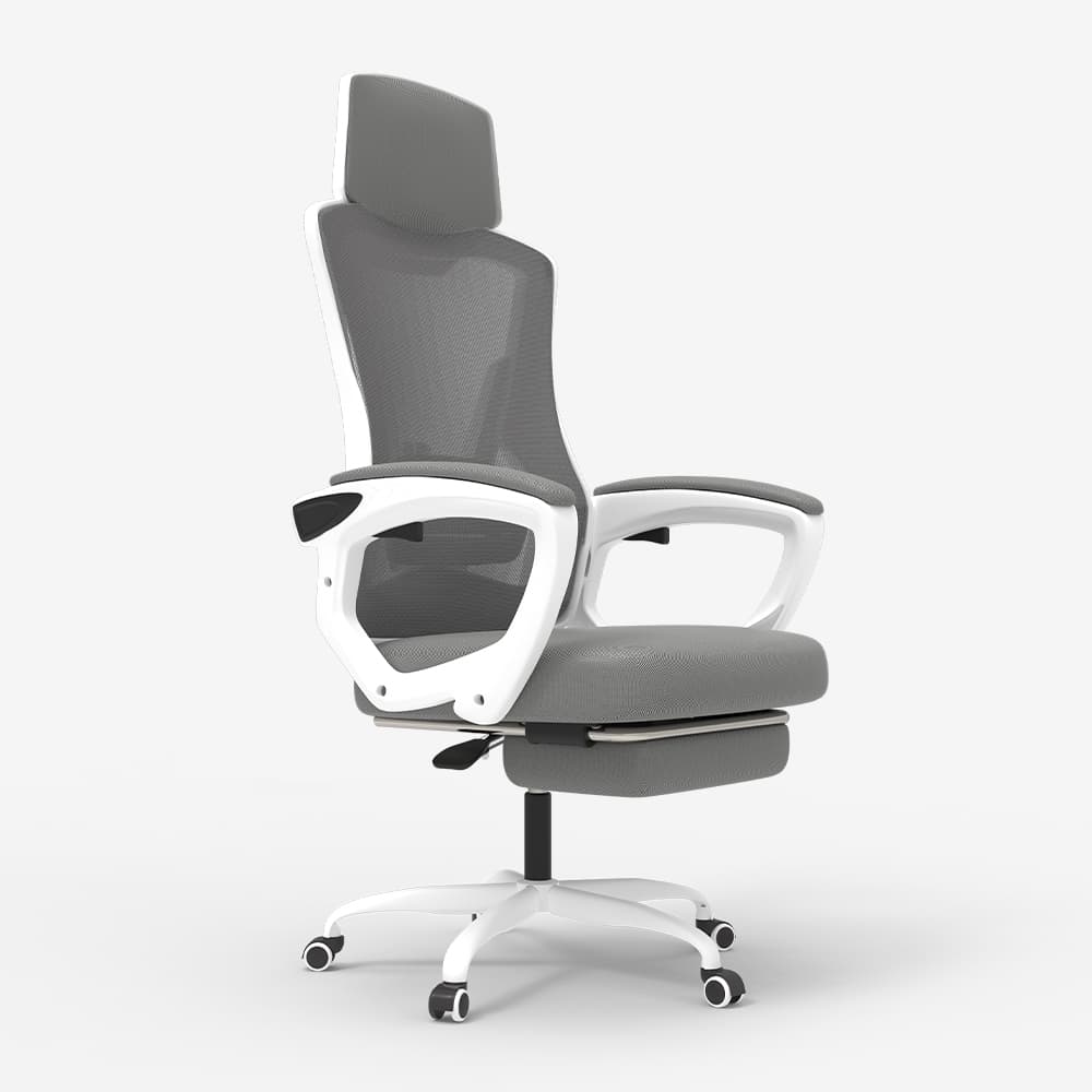 Cadeira Ergonômica com Repouso para Pés, Reclinável, Escritório/Descanso, Rotação Silenciosa