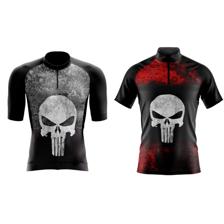 Camisa camiseta de ciclismo com proteção UV50+ Justiceiro Punisher