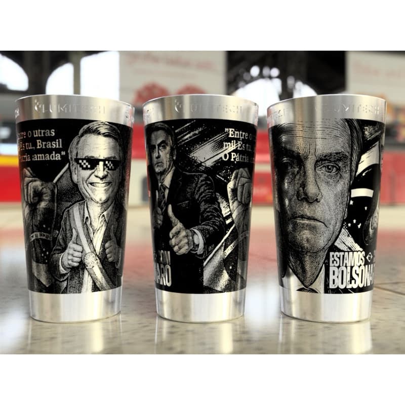 Copo Térmico Personalizado a laser Bolsonaro c/ Tampa e abridor
