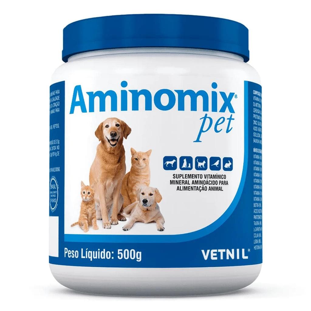 Aminomix Pet 500g – Suplemento Vitamínico, Mineral e Aminoácido em Pó