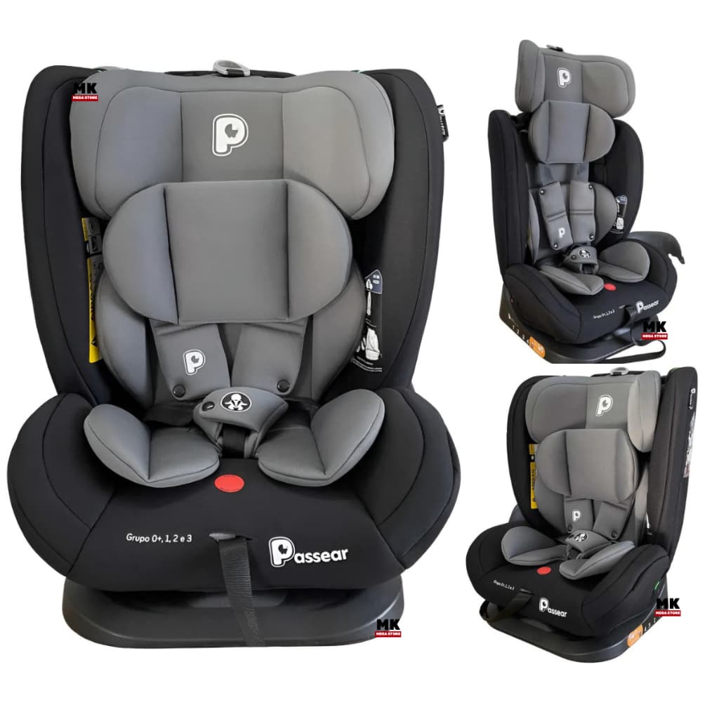 Cadeira Infantil Para Carro Zaya Ajustável de 0 a 36kg Auto Preta e Cinza - Passear