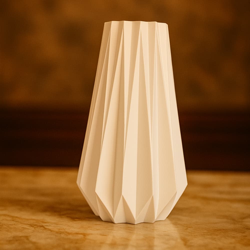 Vaso Decorativo Estilo Origami Decoração de Luxo Para Mesas e Salas Feito de Plástico Resistente