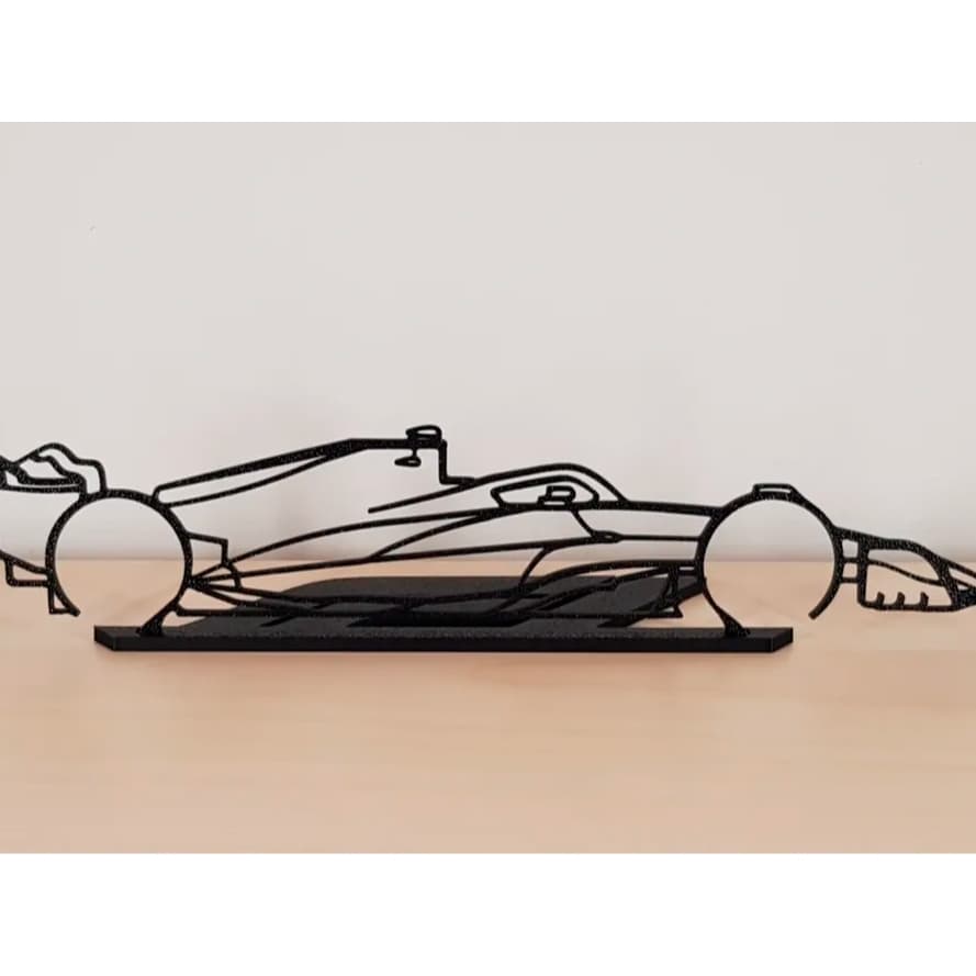 Escultura carro de F1 em Linha – Decoração no formato de Carro de Fórmula 1 Preto – Minimalista