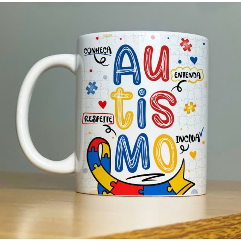 Caneca Autismo, caneca autista, caneca personalizada, caneca TEA, caneca inclusão.