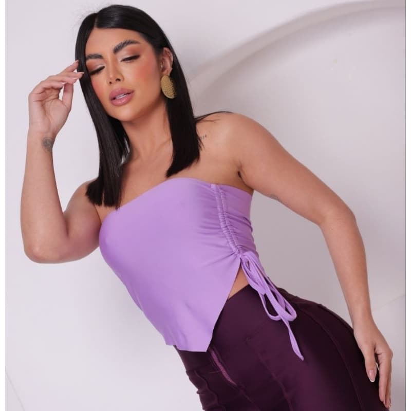 Cropped Feminino Tomara Que Caia Básico Bico V