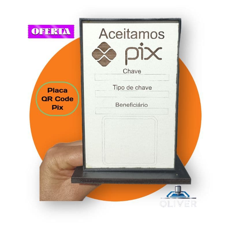 Placa QR code personalizada mdf 3mm, incluso o QR code