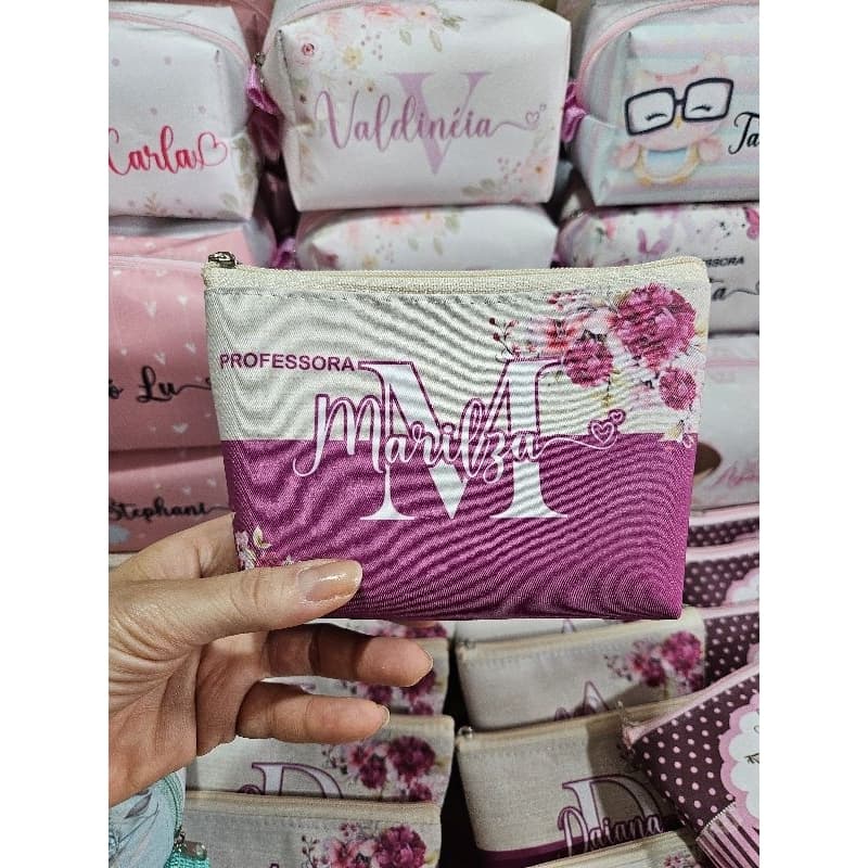 Kit Necessaire personalizada 17x11, 5/10/15 unidades para lembrancinha dia dos professores casamento congresso aniver