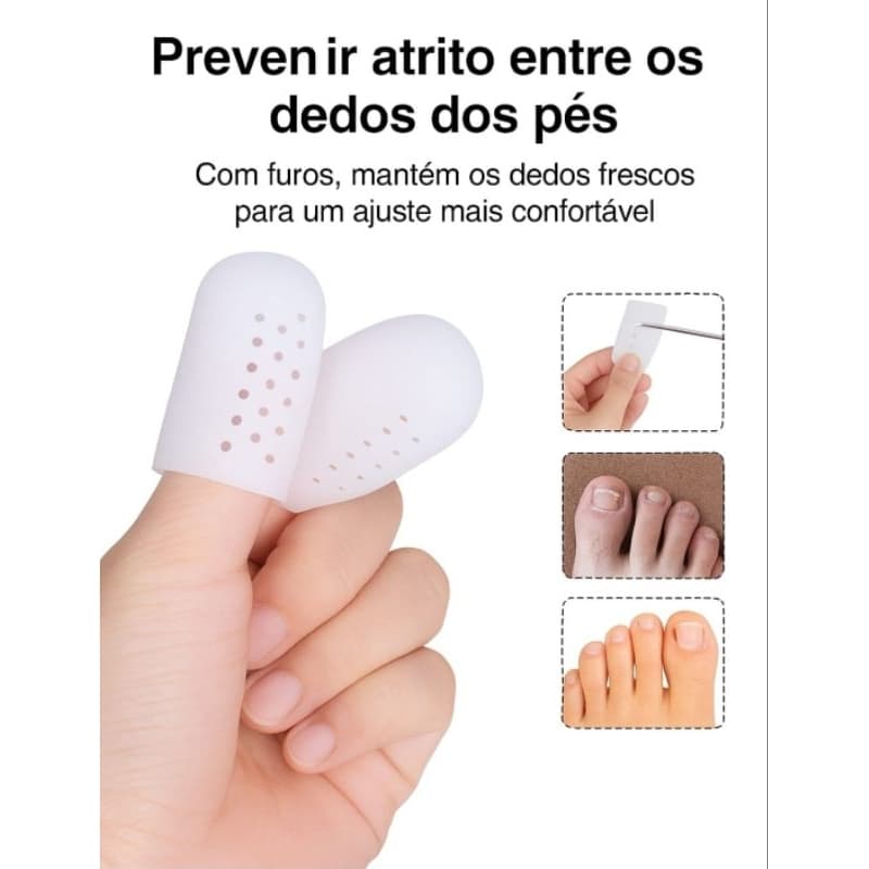 Par Protetor Do Dedo Pé Calo De Silicone Com Buracos Adequado Separador Bolhas