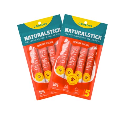 Natural Sticks Salmão Gatos 2 pacotes com 5 unidades 15g