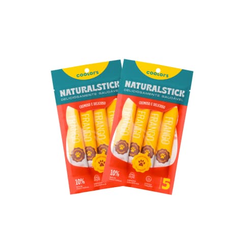 Natural Sticks Frango Gatos 2 pacotes com 5 unidades 15g