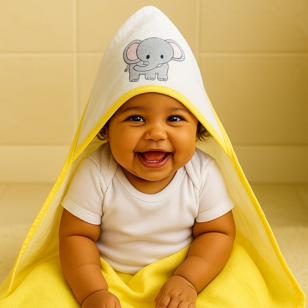 Toalha Banho Bordada Fralda Capuz Soft 100% Algodão Enxoval Maternidade Piscina Praia Escola