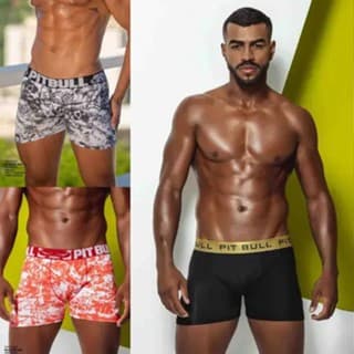 Cueca Boxer PitBull Estampada em Poliamida - Estampa Sortida