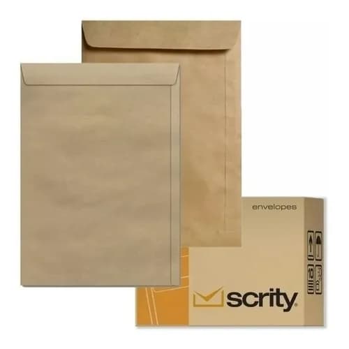 Envelope Metade A4 18,5x24,8 Cm Skn 24 Pardo 250 Un Scrity Cor Kraft/pardo/marrom