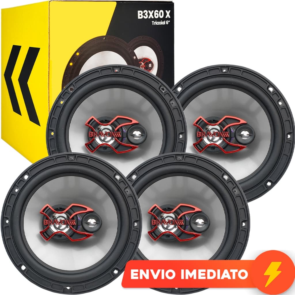 4 Alto Falante Triaxial 6 Pol. Bravox B3x60x 200w Som Carro