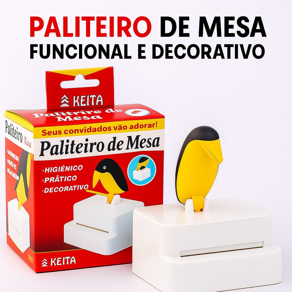 Paliteiro de Mesa Automático Pega Palito Pássaro – Higiênico, Prático e Decorativo