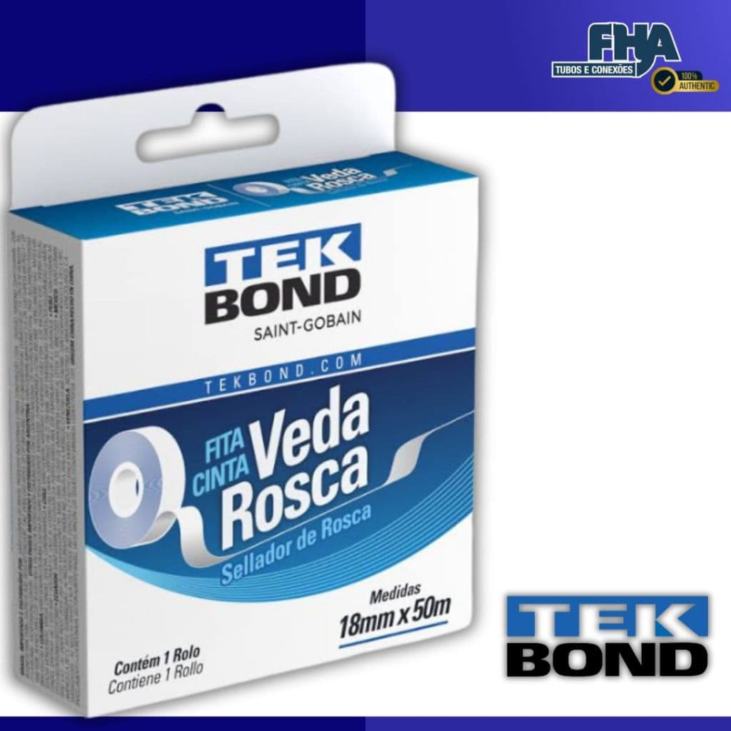 Fita Cinta Veda Rosca Multiuso 18mmx10 -18mmX25m - 18mmx50m TEK BOND