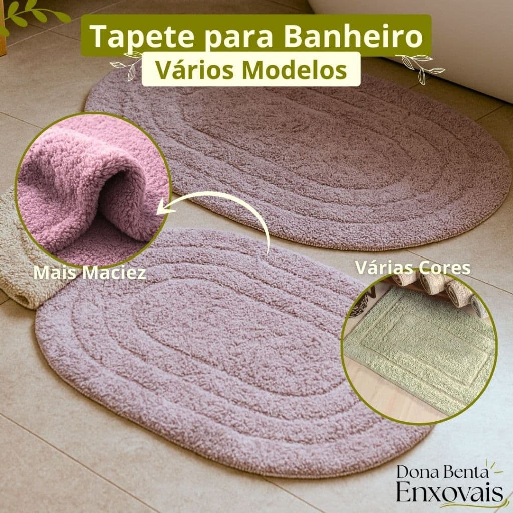 Tapete Para Banheiro Alta Absorção Macio Linha Cairo Hipertêxtil Várias Cores e Modelos