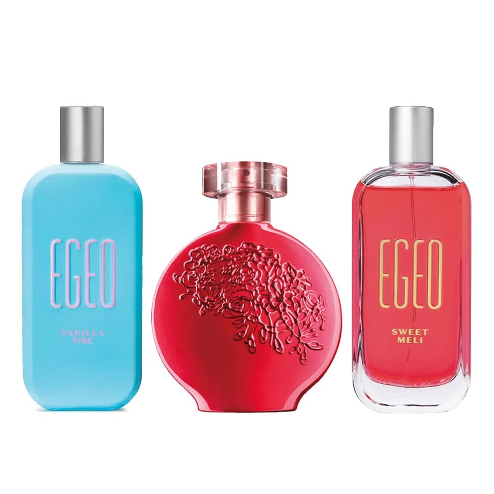 3 Body Splash Egeo Vanilla Vibe e Egeo Melancia + Floratta Red (200ml cada)