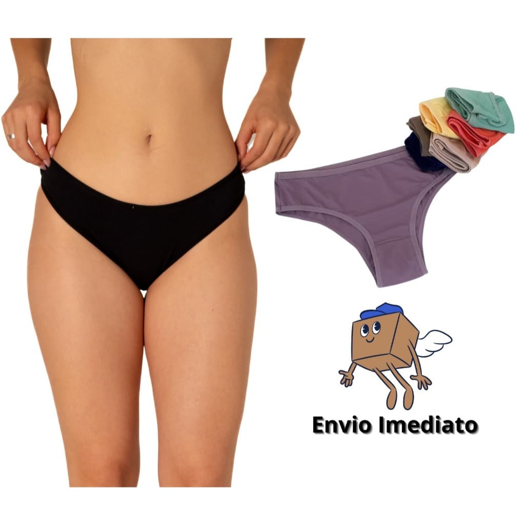 Kits Calcinhas Femininas Cotton Algodão Conforto Kit Tanga Basica Adulto Feminina