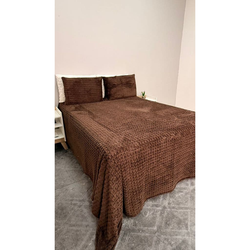Cobre-leito Aconchego Casal Queen 2,40 x 2,60 Cobertor Manta 3 Pçs