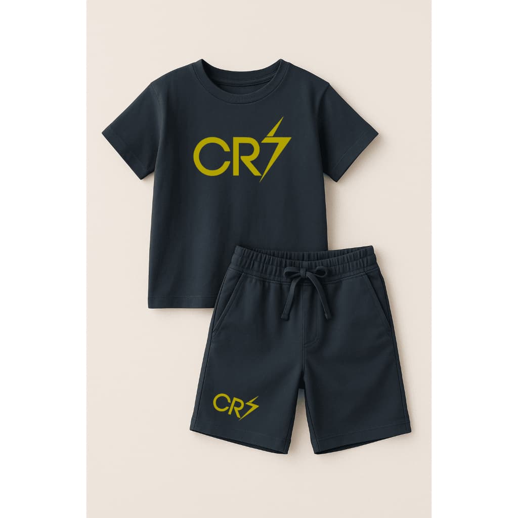 Conjunto Infantil Juvenil Camiseta + Short Cr7