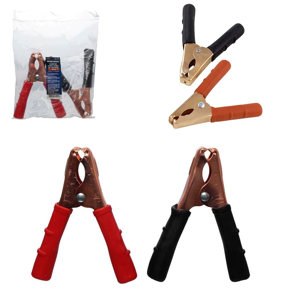 GARRA JACARE PARA CABO CHUPETA DE BATERIA 50 AMP 2 PECAS