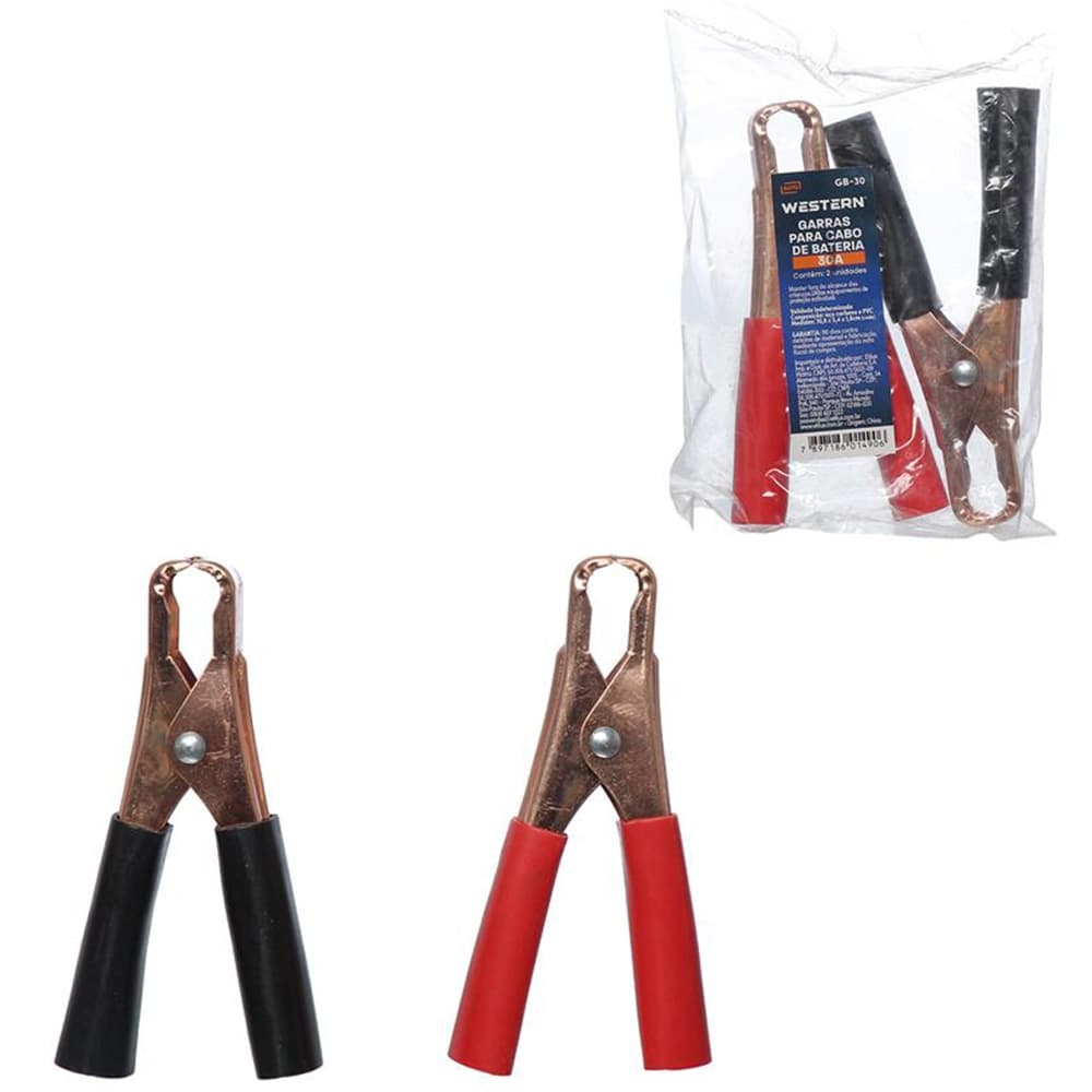 GARRA JACARE PARA CABO CHUPETA DE BATERIA 30 AMP 2 PECAS