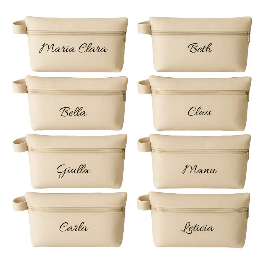 10 Necessaires Personalizadas Com  Nome Casamento Madrinha Padrinhos Festa Brindes
