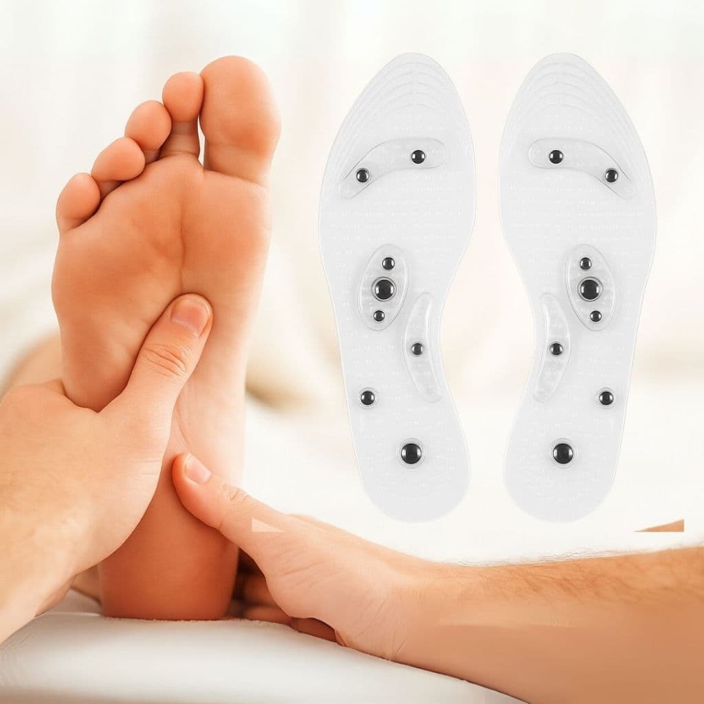 Palmilha Magnética Ortopédica Com Pontos De Acupuntura Massagem Para Pés Cansaço E Conforto