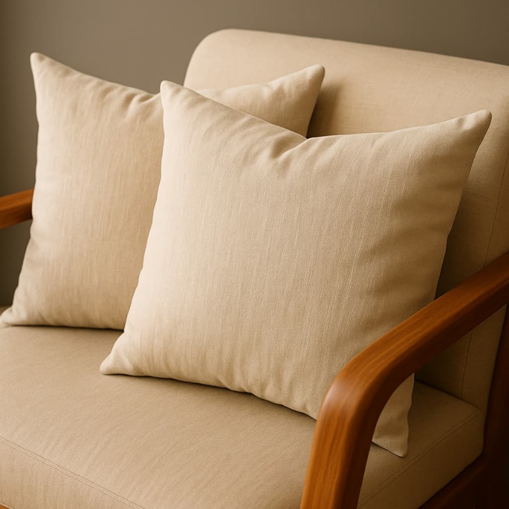 Capa de almofada linho decorativa lisa 43x43cm Zíper Invisível Lavável Moderna Sala Quarto