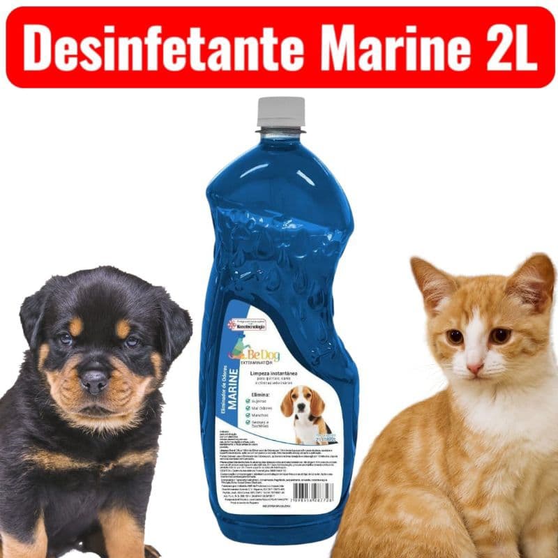 Desinfetante Eliminador De Odores Para Cães e Gatos - 2 Litros - Marine - Be Dog