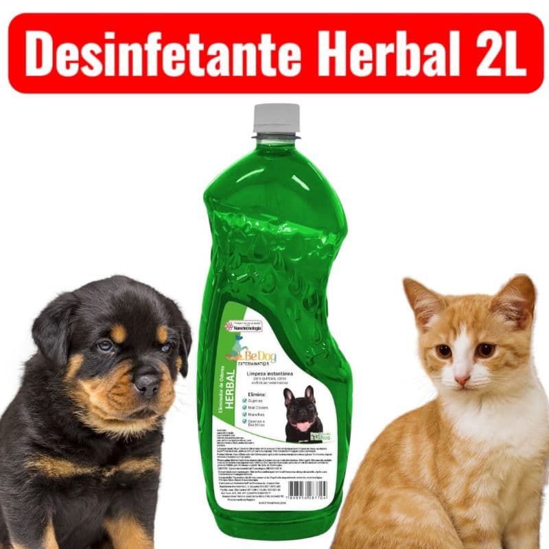 Desinfetante Eliminador De Odores Para Cães e Gatos - 2 Litros - Herbal - Be Dog