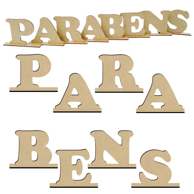 Letras de Mesa em MDF 10cm de Altura - Para Escolher
