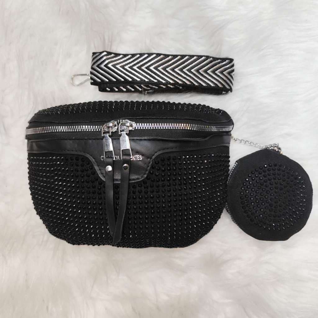 Bolsa de mão com capa de diamantes brilhantes Bolsa de ombro Bolsa feminina elegante